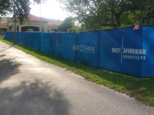 temporary fencing with logo